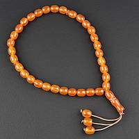 Чітки пластикові з жовтогарячими намистинами та висувною кількістю намистин 33 штуки довжина 70 см