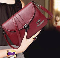 Оригинальная и практичная женская мини сумочка клатч на плечо Кенгуру, сумка для девушек эко кожа Бордовый