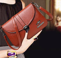 Оригинальная и практичная женская мини сумочка клатч на плечо Кенгуру, сумка для девушек эко кожа Коричневый
