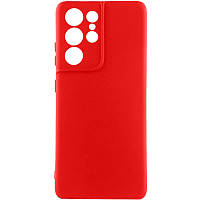 Чехол Silicone Cover Lakshmi Full Camera (A) для Samsung Galaxy S21 Ultra | Микрофибра Красный / Red