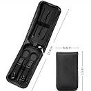 Чоловічий манікюрний набір NAIL SET MINI для догляду за нігтями компактний дорожній чорний 6 в одному, фото 3