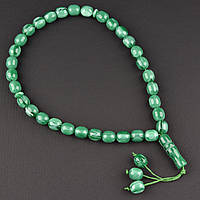 Чітки пластикові з великими зеленими намистинами та висулькою кількість намистин 33 штуки довжина 70 см