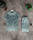 Чоловічий оверсайз костюм Футболка + Шорти світло-сірий без бренда Спортивний костюм на літо, фото 4