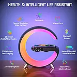 Смарт-лампа-нічник Mini RGB 10W з бездротовою зарядкою G-Smart Light Sound Machine 15W з Bluetooth колонкою, фото 5