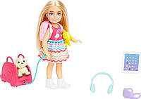 Лялька Барбі Челсі дорожній набір і 6 аксесуарів Barbie Chelsea Travel Set