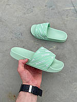 Женские шлепанцы Balenciaga Slides Small Logo Mint Green шлепки баленсиага сланцы слипоны тапки