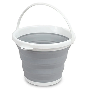 Відро 10 літрів туристичне складане Silicon Collapsible Bucket Сіре