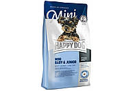 Корм Happy dog Mini Baby & Junior 8 кг для цуценят дрібних порід, від 4 до 12 тижнів, зі смаком птиці