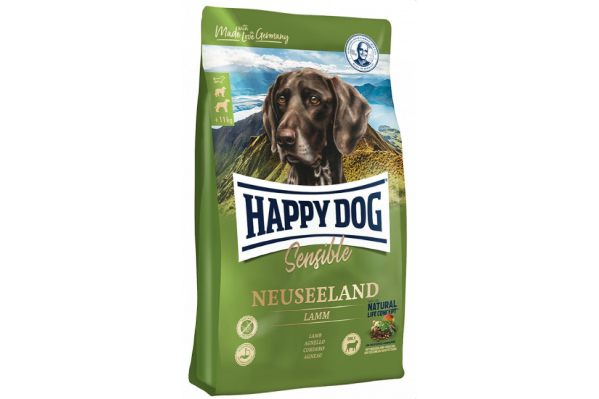 Сухий корм Happy dog Neuseeland 4 кг для дорослих собак з чутливим травленням, з ягням