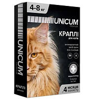 Краплі Unicum Complex Premium від гельмінтів, бліх і кліщів для котів, 4-8 кг