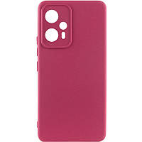 Чехол Silicone Cover Lakshmi Full Camera (A) для Xiaomi Redmi Note 12T Pro | Микрофибра Бордовый / Marsala