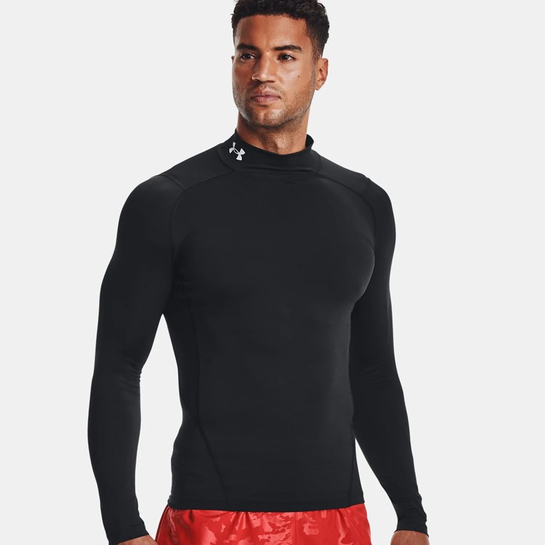 Футболка-лонгслів компрессійна чоловіча Under Armour Men's HeatGear® Mock Long Sleeve (1369606-001)