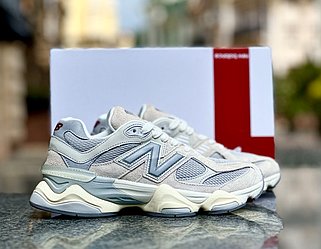 Кросівки чоловічі New Balance 9060 grey сірі Нью Баланс замша текстиль весна літо