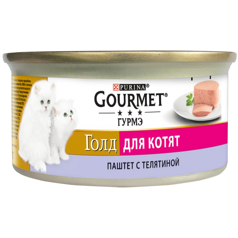 Консерви Gourmet Gold для кошенят 85 м х 12 шт паштет з телятиною