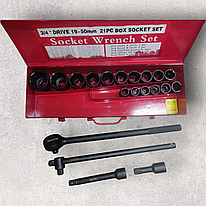 Набір ударних головок торцевих 3/4" 19-50 мм 6 гр. 21 од. VT19063A VIKTEC