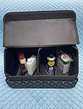 Автомобільний органайзер в багажник з перфорованої екошкіри, Чорний з білим рядком, Розмір M, 50*30*30 см, фото 5