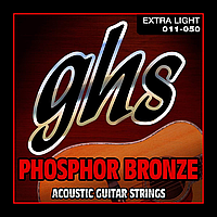 Струни для акустичної гітари GHS S315 Phosphor Bronze Extra Light .011 - .050