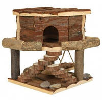 Домик для грызунов Ida house с качелью и ступеньками (дерево) 19х20х19 см