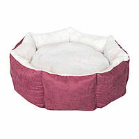 Лежак для животного Cupcake, круглый (марсала/беж) 80 см 25кг L