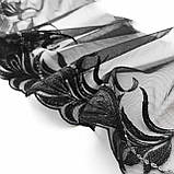 Ажурне мереживо вишивка на сітці: чорна і срібляста нитки на чорній сітці, ширина 18,5 см, фото 4