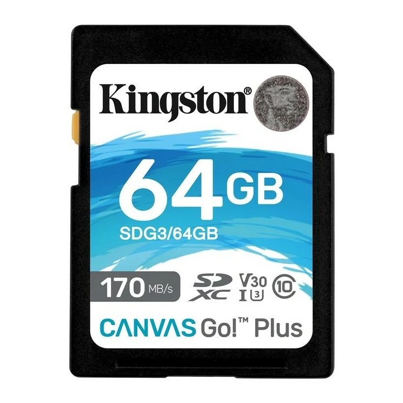 Карта пам&apos;яті Kingston 64 GB SDXC UHS-I/U3 Class 10 Canvas Go! Plus R170/W70MB/s (SDG3/64GB)