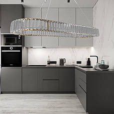 Бронзова 90 см довга скляна led люстра (918-VP116 BRZ (900)), фото 5
