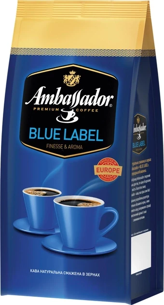 Кава в зернах Ambassador Blue Label 1кг Польща Амбасадор Блю Лейбл зерно