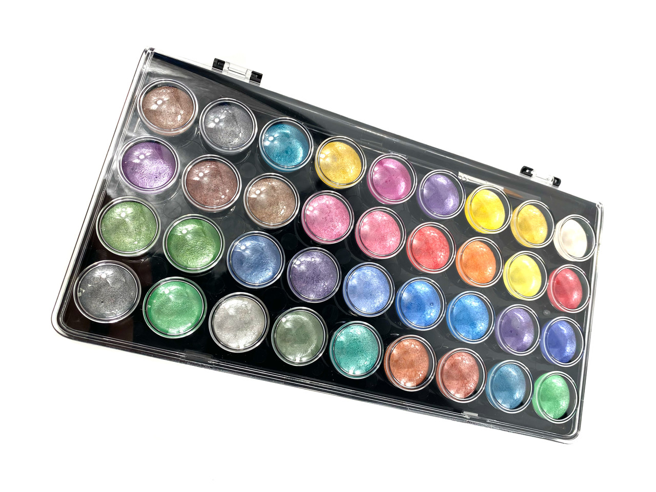 Набір акварельних фарб MONT MARTE Signature Metallic з перламутром 36 кольорів+1 пензлик ALLe2154