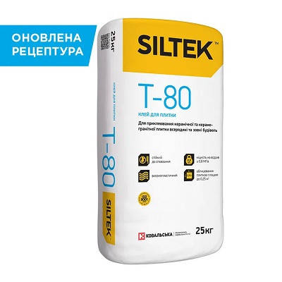 Клей для плитки Siltek T-80, 25 кг, фото 1