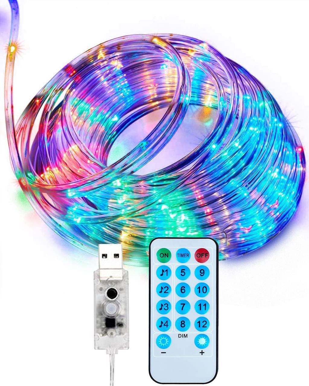 Світлодіодні мотузкові ліхтарі KALAHOL 10M 100, вуличні мотузкові ліхтарі з живленням від USB, 12 режимів світлодіодних, фото 1