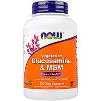 Глюкозамин и МСМ Glucosamine MSM Now Foods 120 вегетарианских капсул TR, код: 7701145