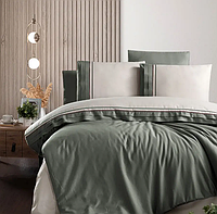 Идеал сатин постельное белье из Турции 200 220, постельное евро 100% хлопковое комплект Зеленый