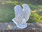 Фігура Ангел з крилами, сумуючий Ангел, Ангел з арт-бетону на могилу 25 см, фото 6