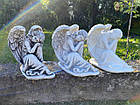 Фігура Ангел з крилами, сумуючий Ангел, Ангел з арт-бетону на могилу 25 см, фото 9