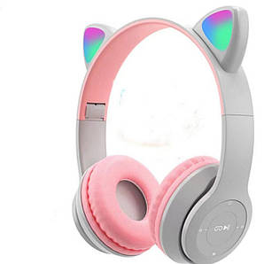 Безпровідні навушники P47 з котячими вушками. Bluetooth навушники для дорослих та дітей. Дитячі навушники
