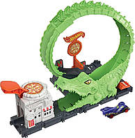 Игровой набор Hot Wheels Toy Car Track Set Gator Loop Attack хот вилс атака аллигатора