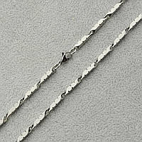 Чоловічий ланцюжок сріблястий із візерунком неіржавка медична сталь Stainless Steel довжина 60 см ширина 3 мм