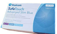 Перчатки нитриловые текстур. Medicom SafeTouch Advanced Slim Blue (3,6 г) Голубой XL (1175-TG_E)