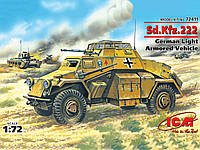 ICM 72411 Немецкий Легкий Бронеавтомобиль Sd.Kfz.222 Модель в Масштабе 1:72 Пластиковый Набор для Сборки