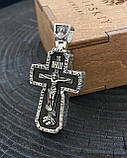 Срiбний православний хрест з чорним деревом, фото 6