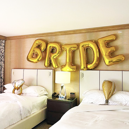 Фольговані надувні кульки BRIDE 100см | Золото, фото 3