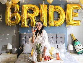 Фольговані надувні кульки BRIDE 100см | Золото, фото 4