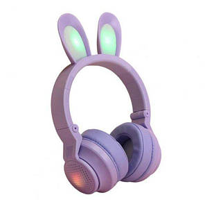 Безпровідні навушники з вушками зайчика. Bluetooth навушники для дорослих та дітей. Дитячі навушники