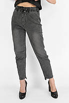 Джинси МОМ на гумці Жіночі стильні джинси у великих розмірах від 30 до 36 Сірий колір, фото 3