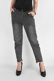Джинси МОМ на гумці Жіночі стильні джинси у великих розмірах від 30 до 36 Сірий колір