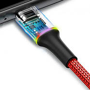 Кабель для iPhone lightning з підсвічуванням Baseus Halo Data Cable USB for iP 0.5M Red (CALGH-F09), фото 2