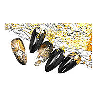 Фольга-сетка для ногтей декоративная золото/черный