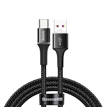 Кабель з підсвічуванням Baseus Halo Data Cable USB for Type-C 1M Black (CATGH-B01)