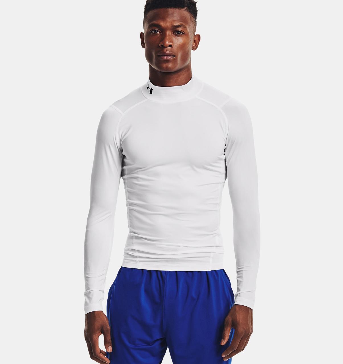 Футболка-лонгслів компрессійна чоловіча Under Armour Men's HeatGear® Mock Long Sleeve (1369606-100)