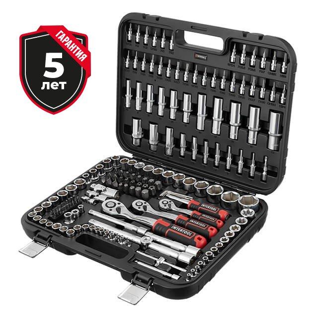 Набір інструментів 1/2" & 3/8" & 1/4", 171ед., Cr-V STORM ТМ "ІНТЕРТУЛ" ET-8171 (довговий інструмент), фото 1